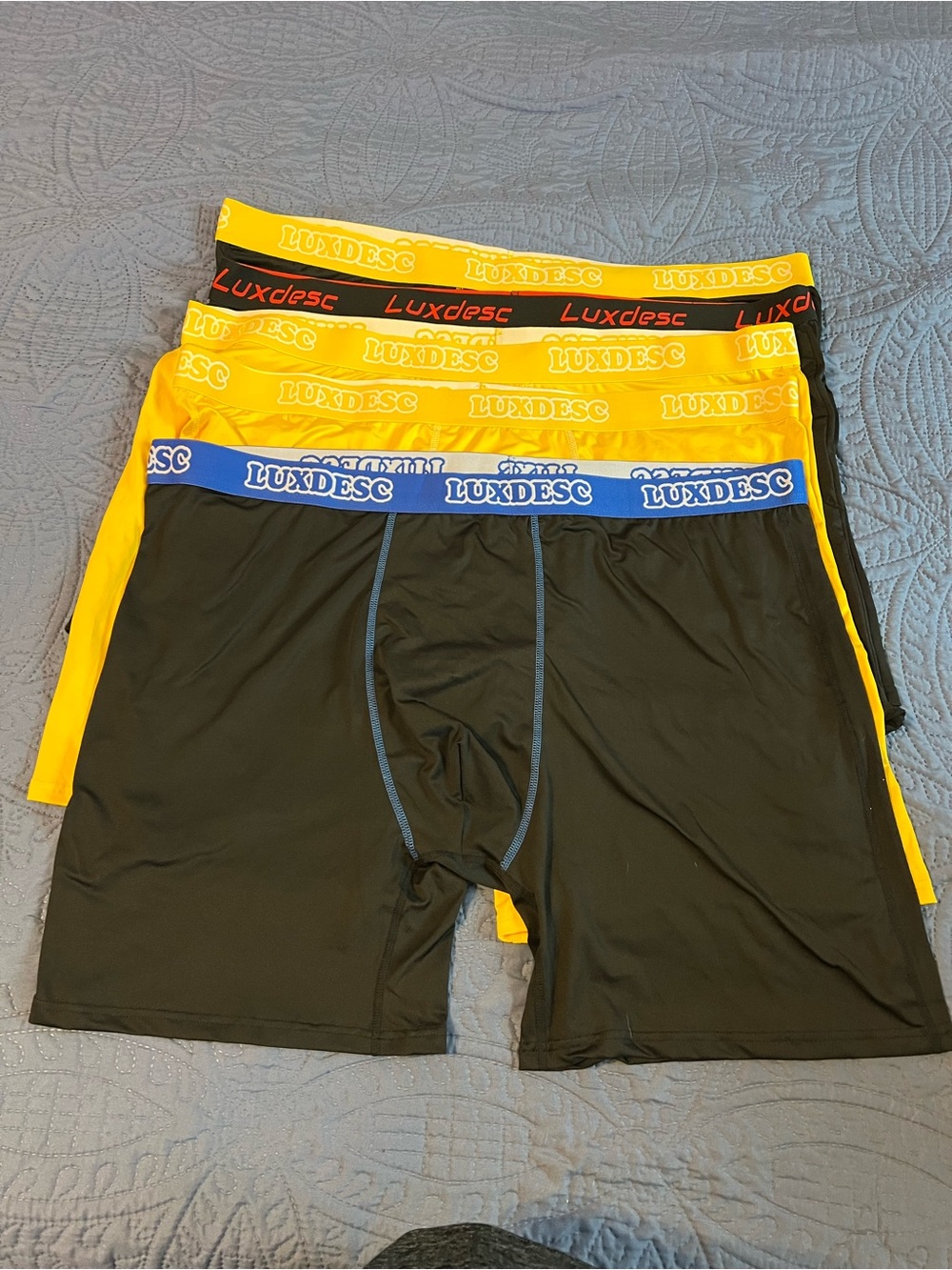 Men's Performance Boxer Briefs - Black & Yellow 7 Pairs